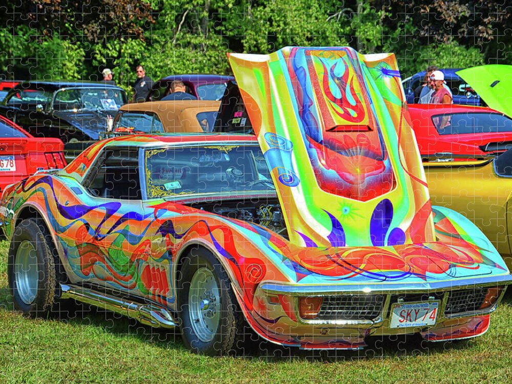 Car Jigsaw Puzzle featuring the photograph Colorful '69 Stingray by Mike Martin