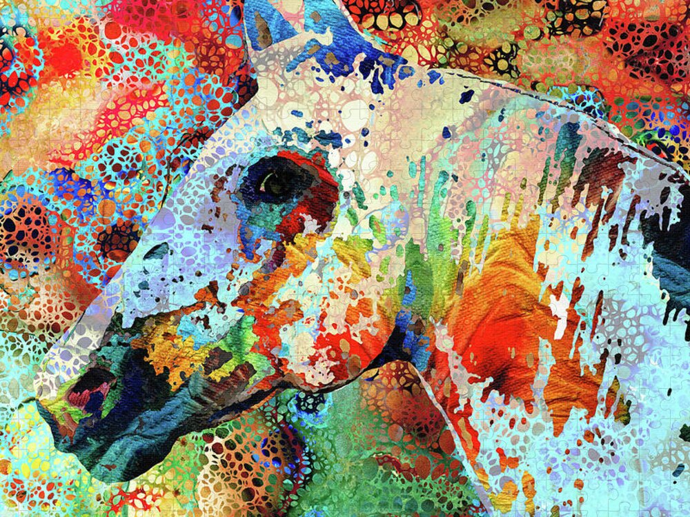 Colorful Salmon Fish Art Hidden Gem Painting by Sharon Cummings