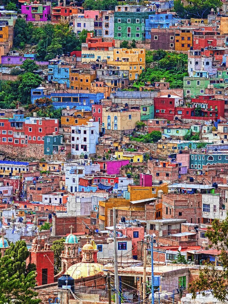 Hilltop Jigsaw Puzzle featuring the photograph Colorful Houses In Guanajuato 2 by Tatiana Travelways