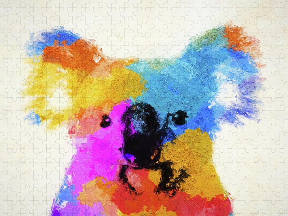 Colorful Koala Bear Jigsaw Puzzle featuring the painting Colorful Koala Bear by Dan Sproul