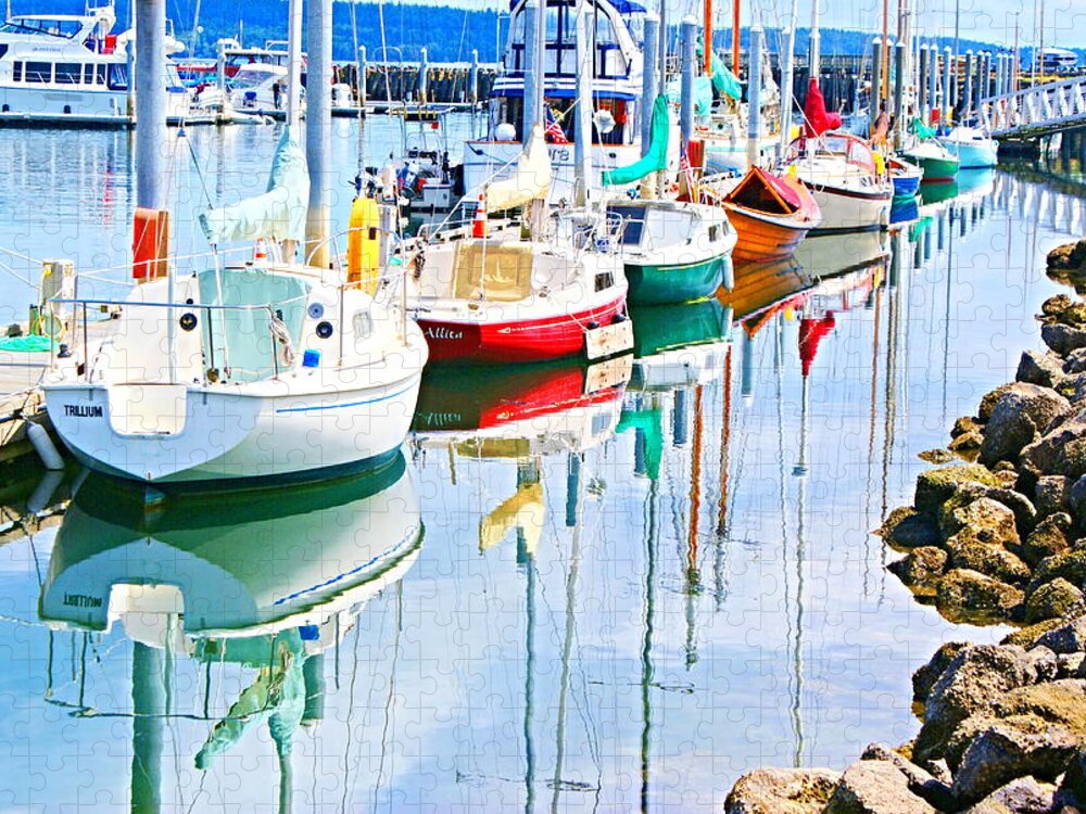 Sailboats Jigsaw Puzzle featuring the photograph Colorful Sailboats by Bill TALICH