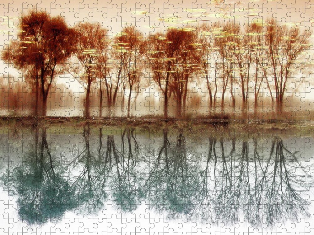 #colors #reflections #tree #edward #galagan #art #wallpaper #galagan #edwardgalagan #edgalagan #nederland #netherlands #holland #landscape #instagram #ua #nikon #canon #reflection Jigsaw Puzzle featuring the digital art Colors Of Reflections by Edward Galagan