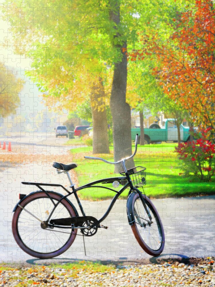 Columbus Jigsaw Puzzle featuring the photograph Columbus Retro Bicycle by Craig J Satterlee