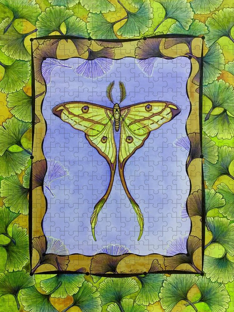 Kim Mcclinton Jigsaw Puzzle featuring the painting Comet Moth by Kim McClinton