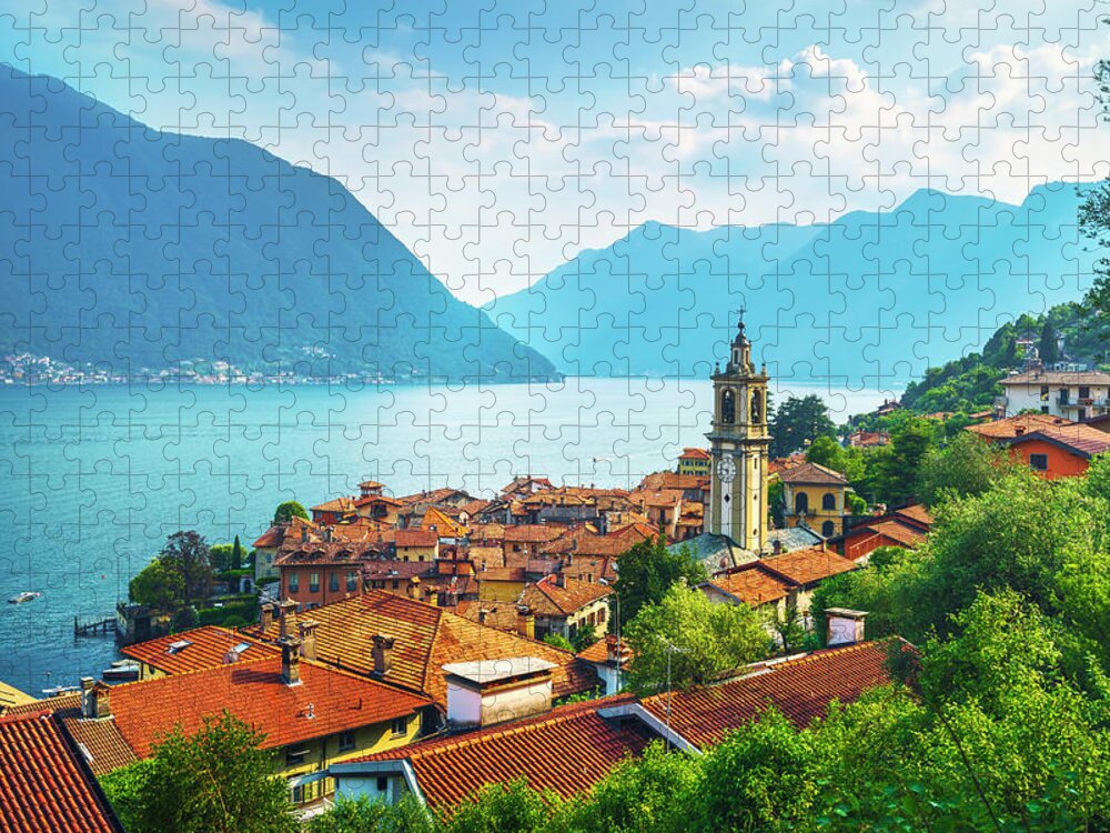 satire Visiting grandparents approve Como Lake District, Sala Comacina Jigsaw Puzzle by Stefano Orazzini | Pixels