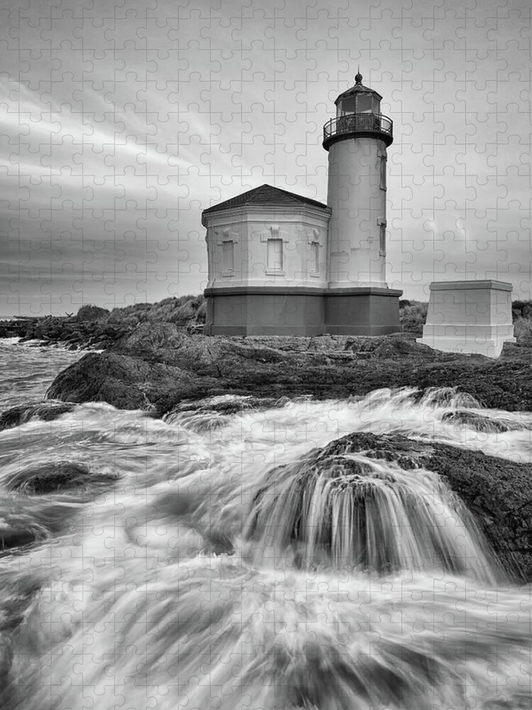Lighthouse Jigsaw Puzzle featuring the photograph Coquille Mornings by Chuck Rasco Photography