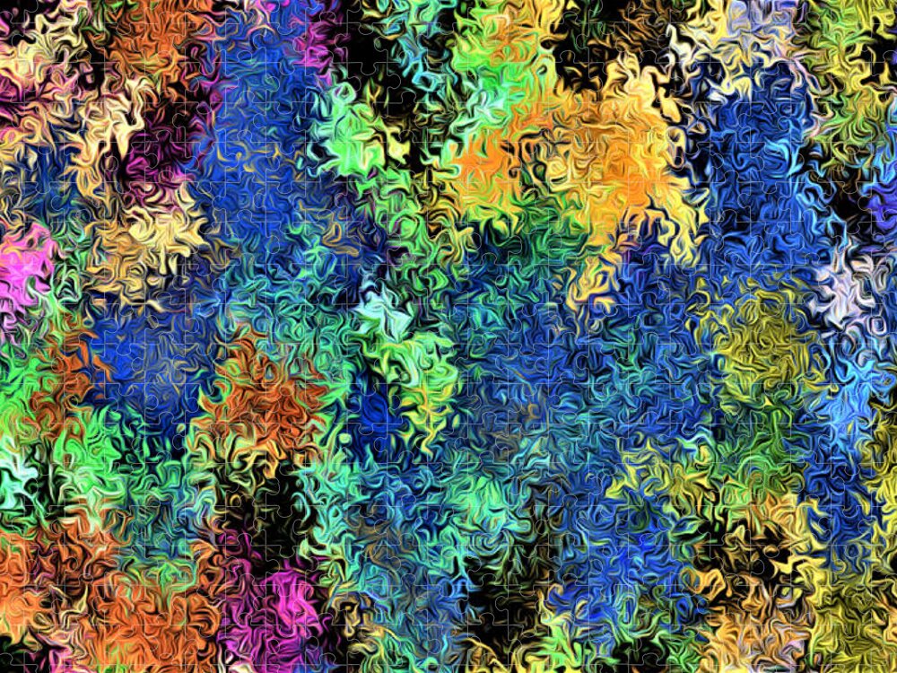 Abstract Jigsaw Puzzle featuring the digital art Coral Reef - Abstract by Ronald Mills