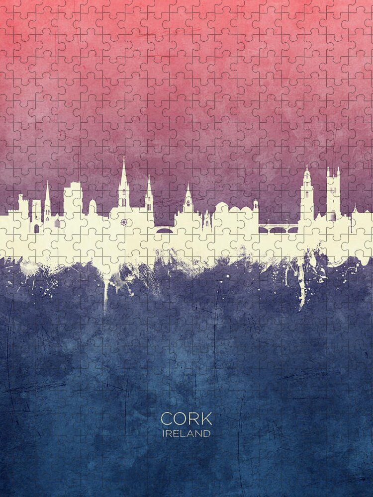 Cork Jigsaw Puzzle featuring the digital art Cork Ireland Skyline #60 by Michael Tompsett