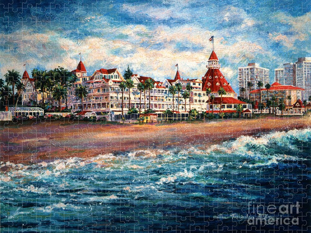 Coronado Jigsaw Puzzle featuring the painting Coronado Shores 2 by Sue Tushingham McNary