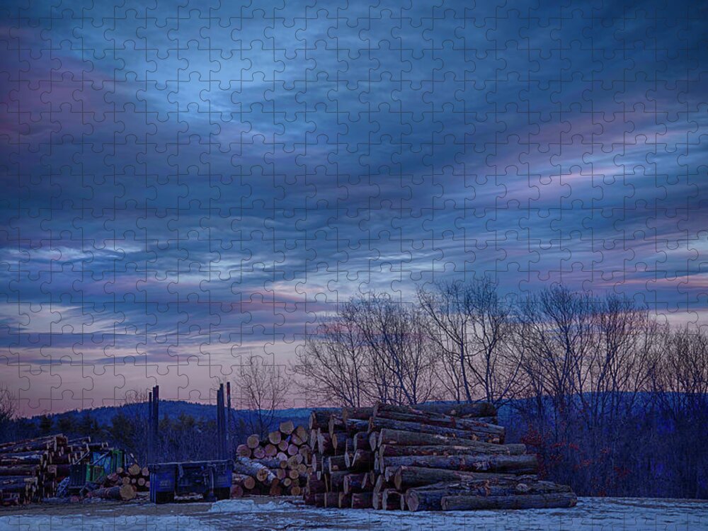 Logs Jigsaw Puzzle featuring the photograph Cotton Candy Sunset by Joann Vitali