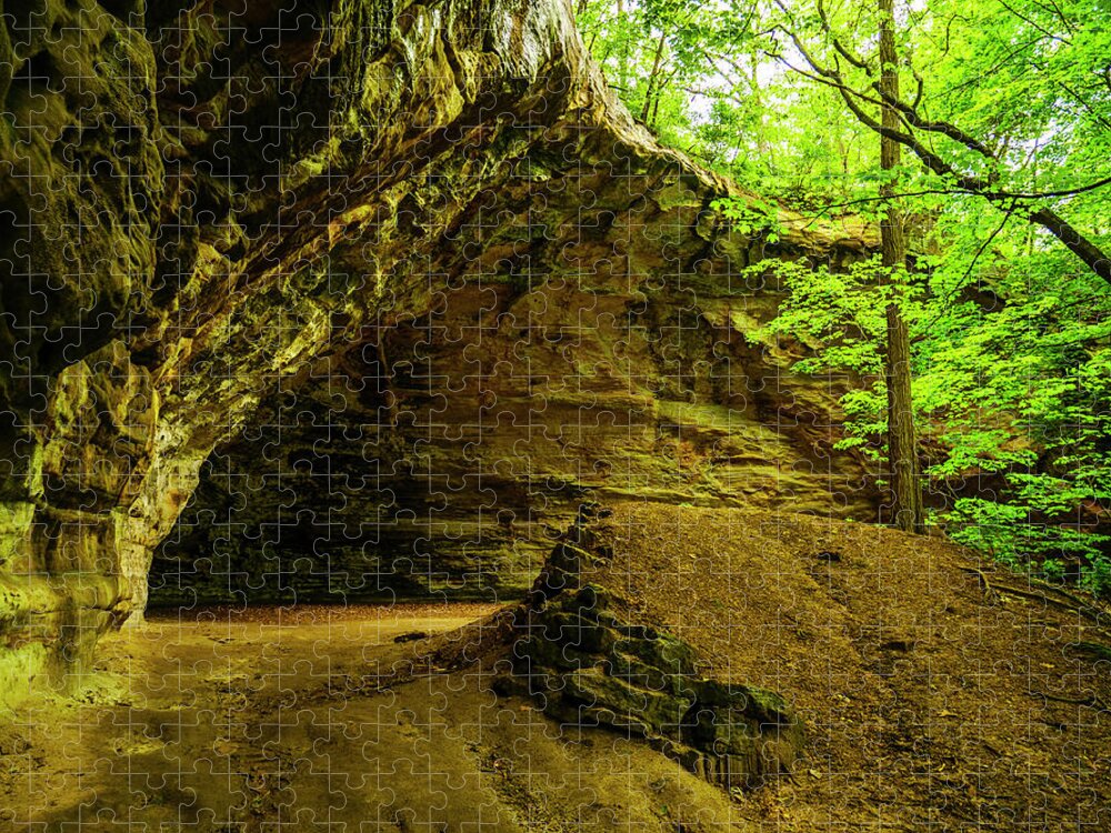 Council Overhang Jigsaw Puzzle featuring the photograph Council Overhang Starved Rock State Park by Todd Bannor