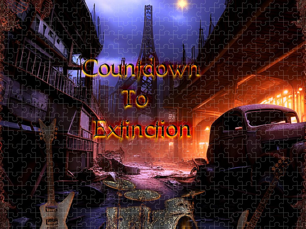 Hard Rock Music Jigsaw Puzzle featuring the digital art Countdown to Extinction by Michael Damiani