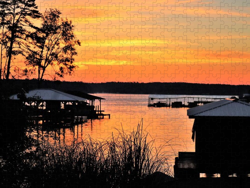 Orange Jigsaw Puzzle featuring the photograph Cove Color Morning by Ed Williams