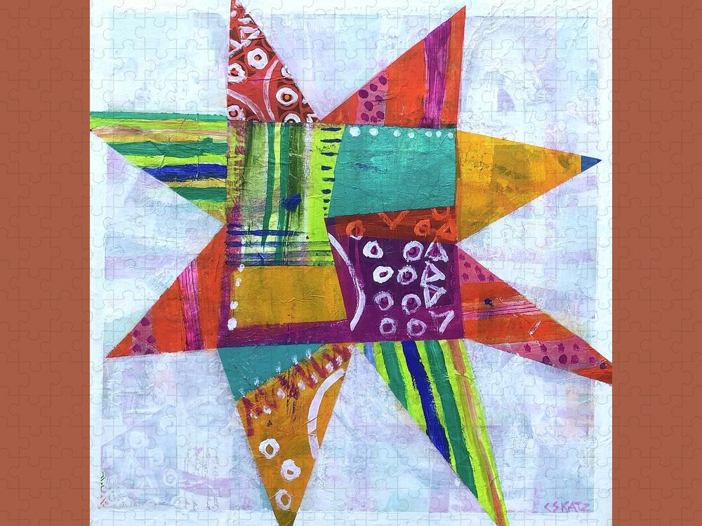 Star Jigsaw Puzzle featuring the painting Coverup by Cyndie Katz