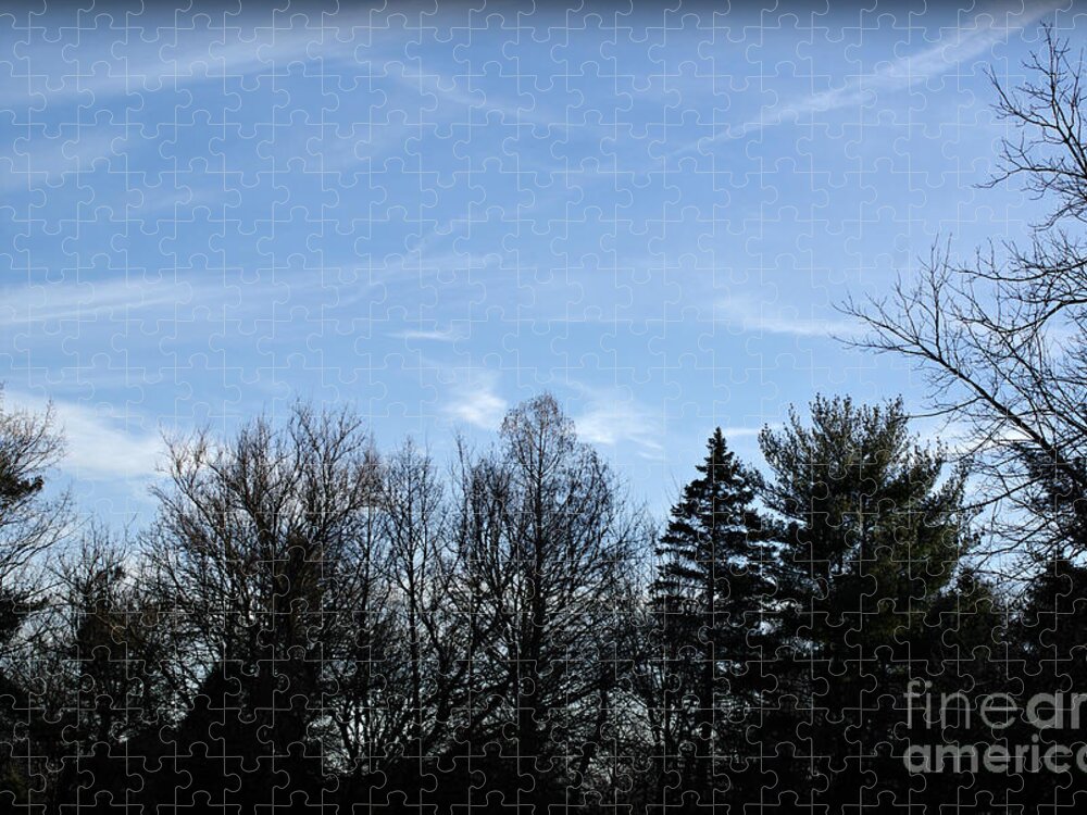 Landscape Photography Jigsaw Puzzle featuring the photograph Criss Cross Cloud Formations by Frank J Casella