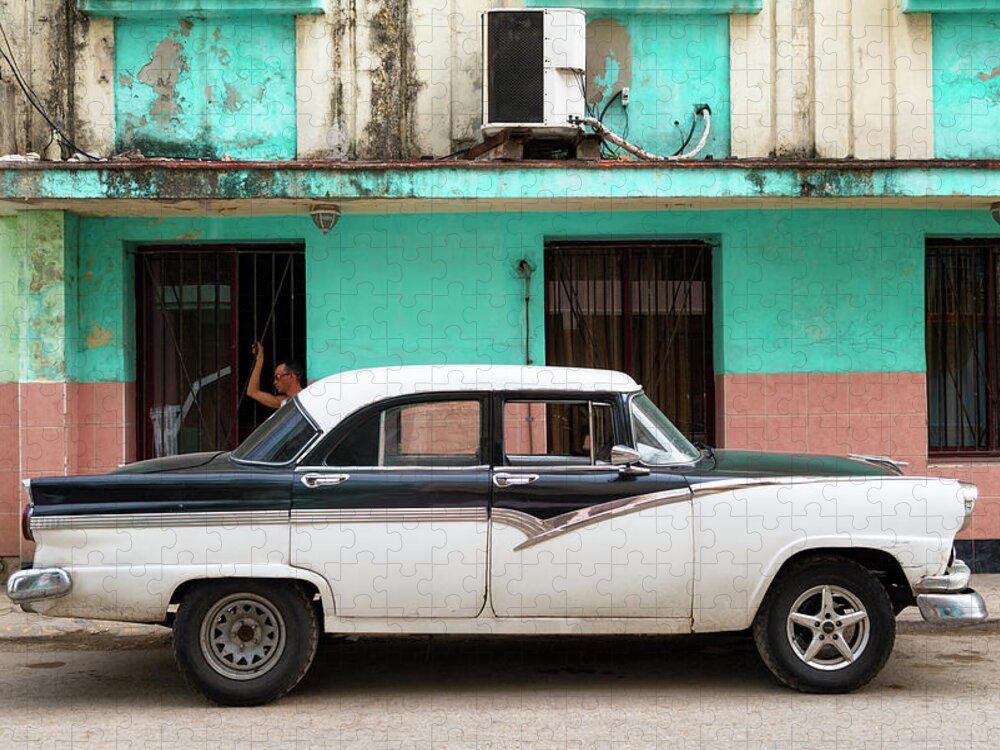 Photography Jigsaw Puzzle featuring the photograph Cuba Fuerte Collection - Havana Car by Philippe HUGONNARD