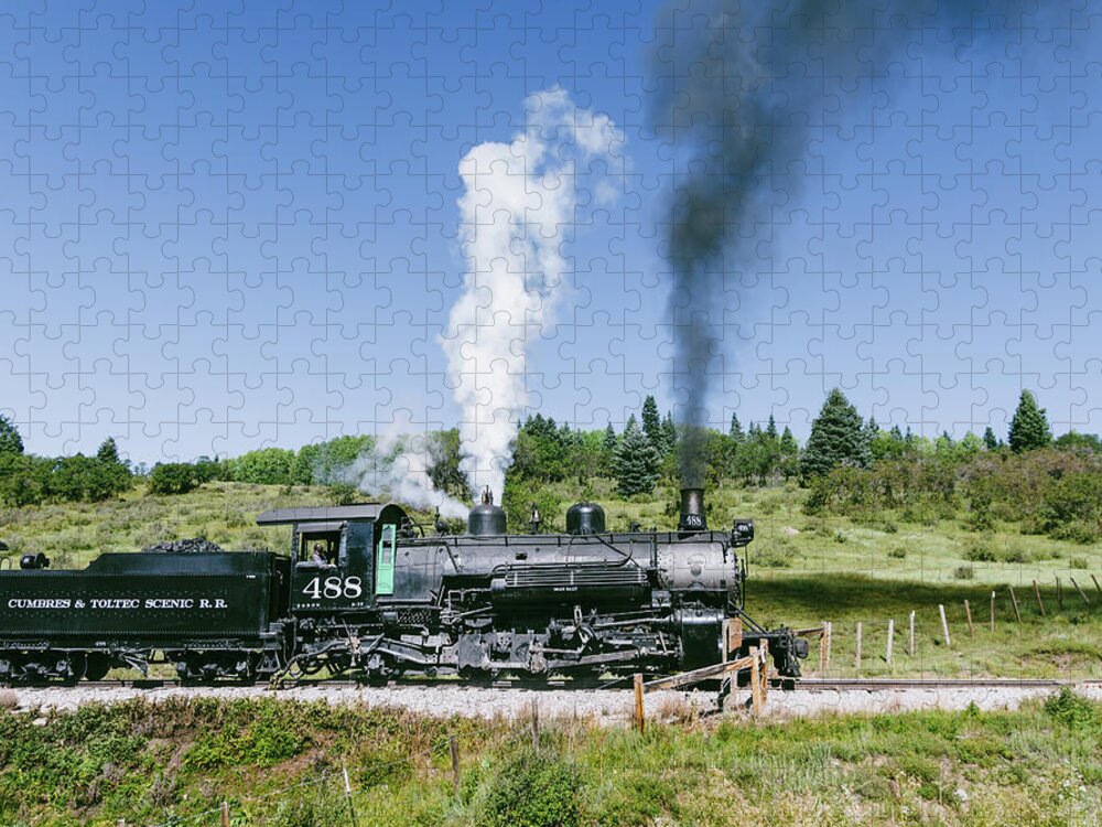 Chama Jigsaw Puzzle featuring the photograph Cumbres and Toltec Locomotive 488 by Debra Martz