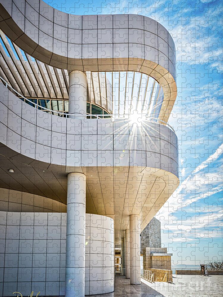 Brentwood Jigsaw Puzzle featuring the photograph Curvilinear Lines of the Getty by David Levin