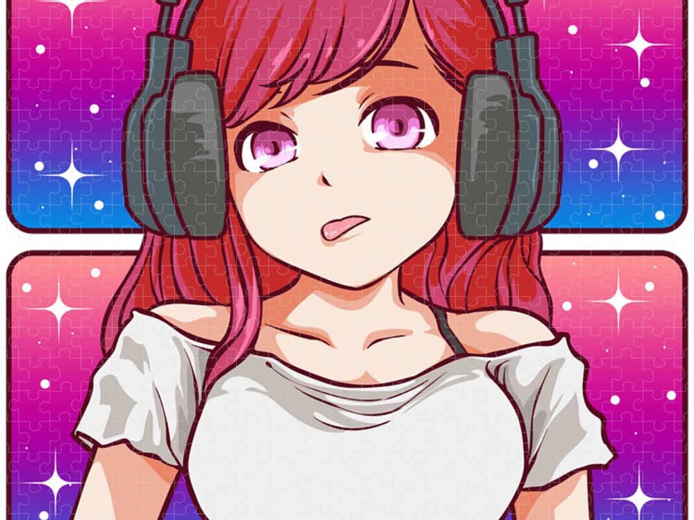 TOKERX MUSIC  Anime Girl With Headphones Art