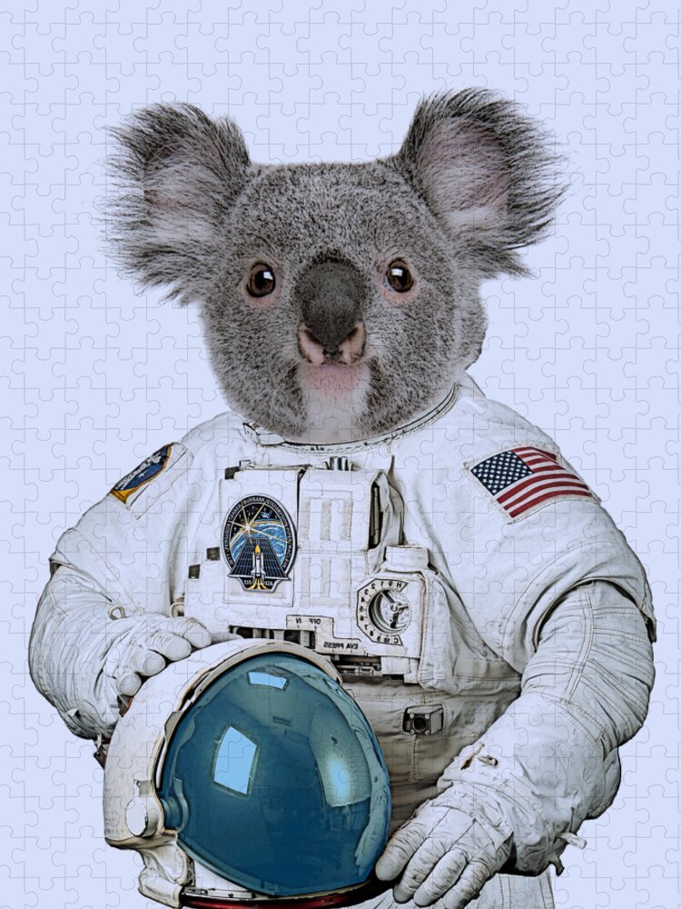 Cute Koala Bear Astronaut Jigsaw Puzzle by Madame Memento - Pixels
