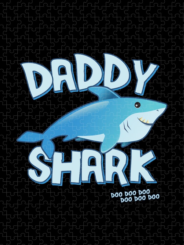 Gifts For Dad Jigsaw Puzzle featuring the digital art Daddy Shark Doo Doo Doo by Flippin Sweet Gear