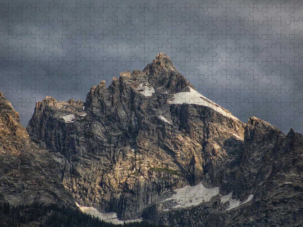Mountain Jigsaw Puzzle featuring the photograph Dark and Moody Tetons by Go and Flow Photos