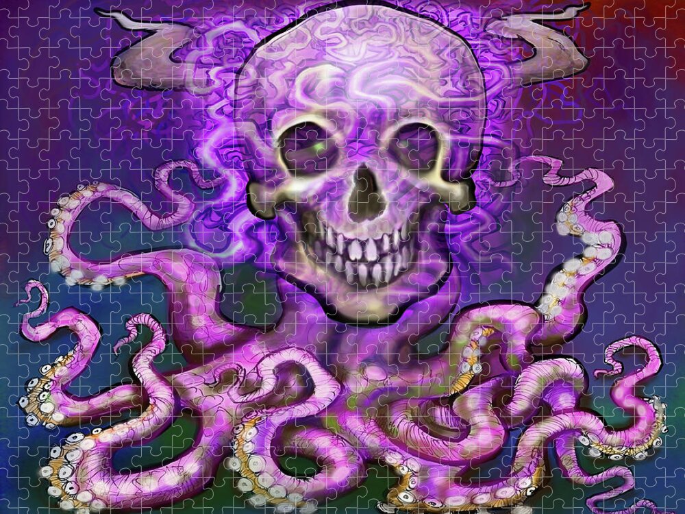 Dark Jigsaw Puzzle featuring the digital art Dark Fantasy Art by Kevin Middleton