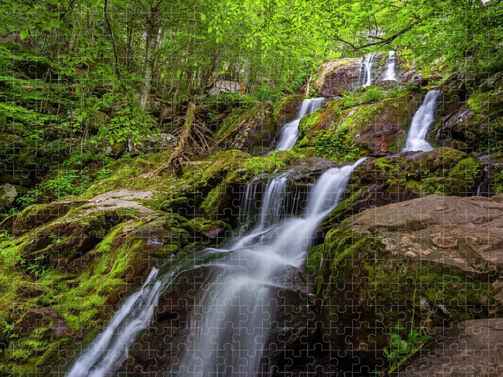 Ark Hollow Falls Jigsaw Puzzle featuring the photograph Dark Hollow Falls 3 by Mark Papke