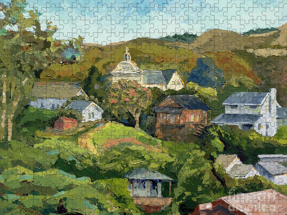 Impasto Jigsaw Puzzle featuring the painting Davenport - Viewed from the Tracks, 2012 by PJ Kirk