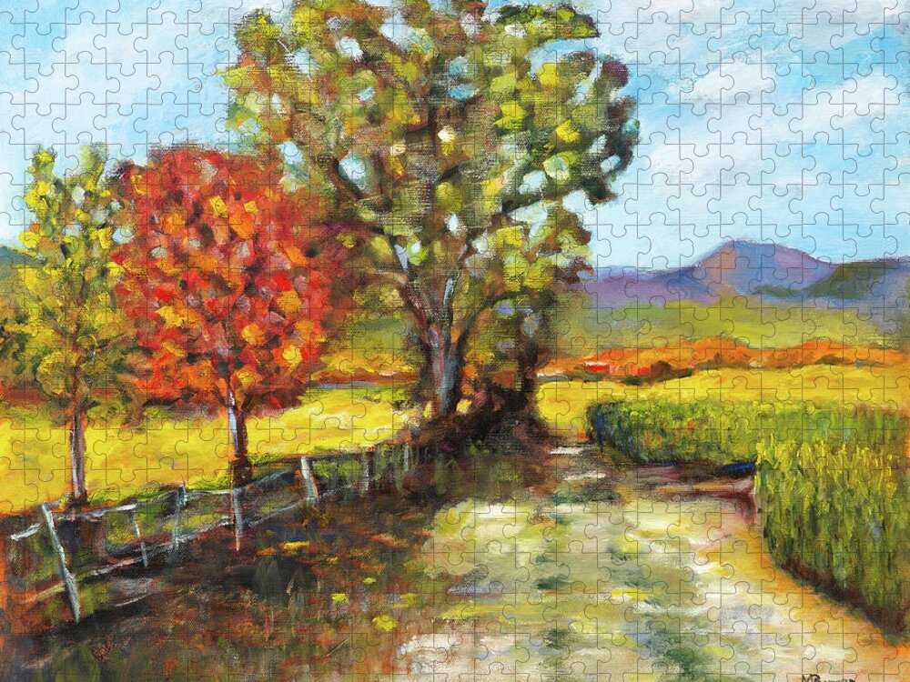 Corvallis Jigsaw Puzzle featuring the painting Davis Family Farm by Mike Bergen