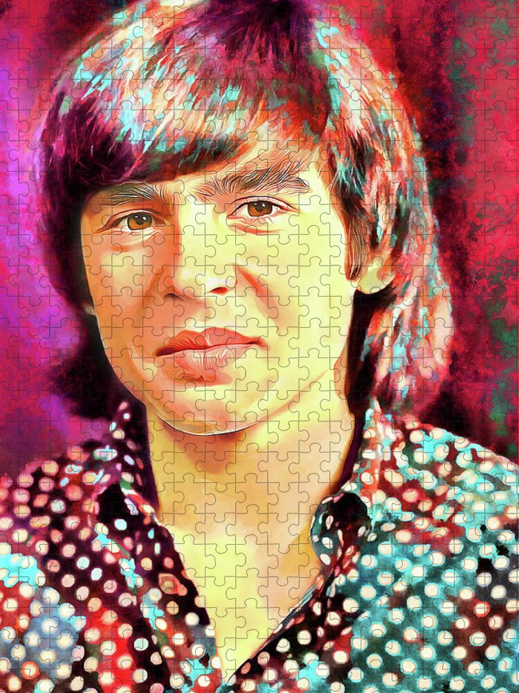 The Monkees Jigsaw Puzzle featuring the mixed media Davy Jones Tribute Art Daydream Believer by The Rocker Chic