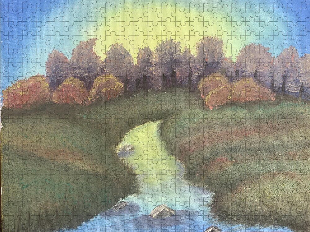 Sunrise Jigsaw Puzzle featuring the painting Dawn by Lisa White