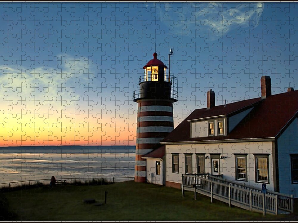 Lighthouse Jigsaw Puzzle featuring the photograph Dawn Luminescence by Catherine Melvin