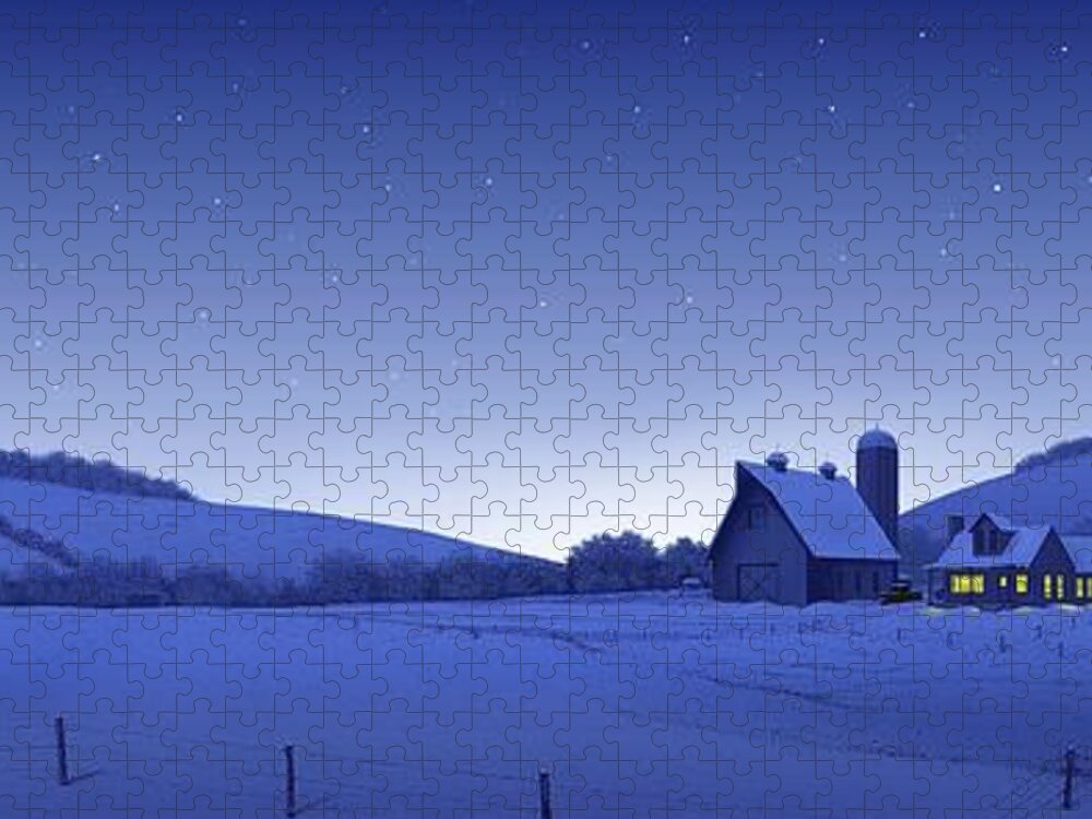 Snow Jigsaw Puzzle featuring the digital art Dawns Early Light by Scott Ross