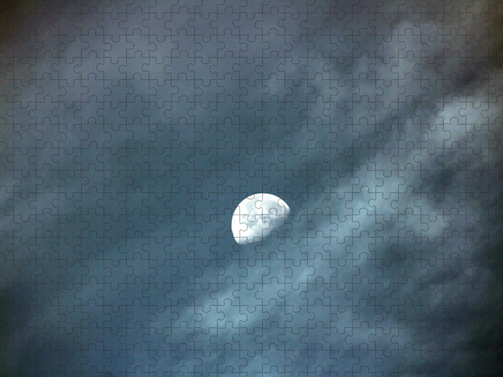 Moon Jigsaw Puzzle featuring the photograph Daylight Waning Moon by Christopher Reed