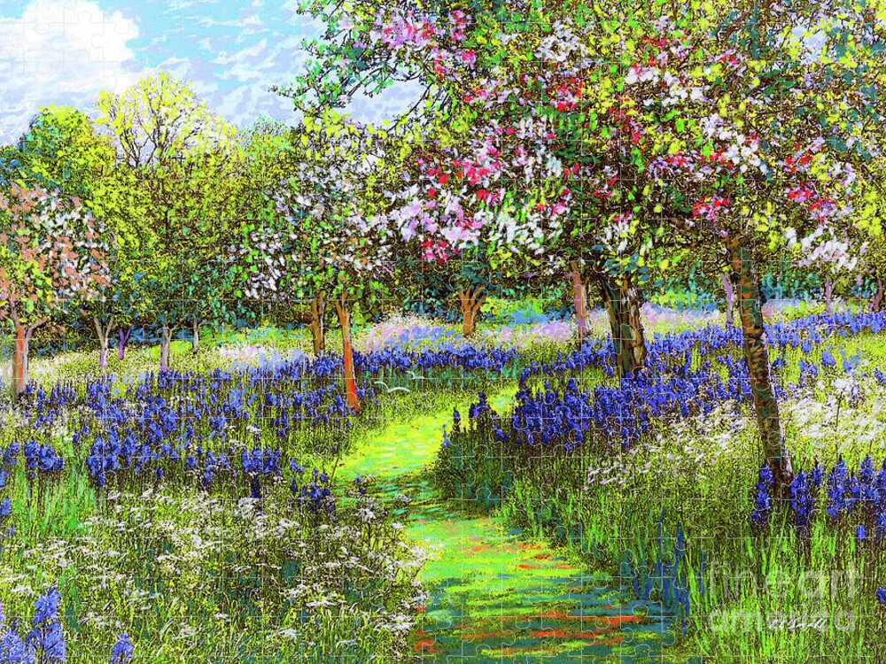 Landscape Jigsaw Puzzle featuring the painting Dazzling Spring Day by Jane Small