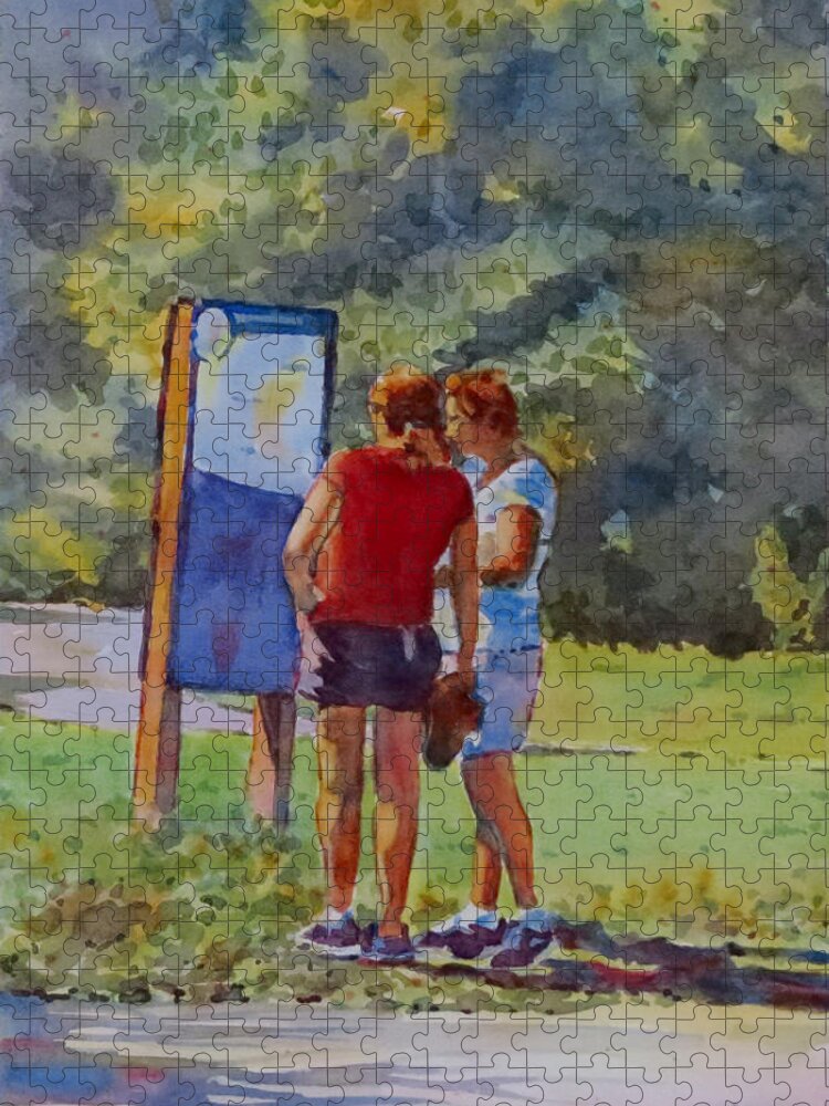 Summer Jigsaw Puzzle featuring the painting Deciding on the Route by David Gilmore
