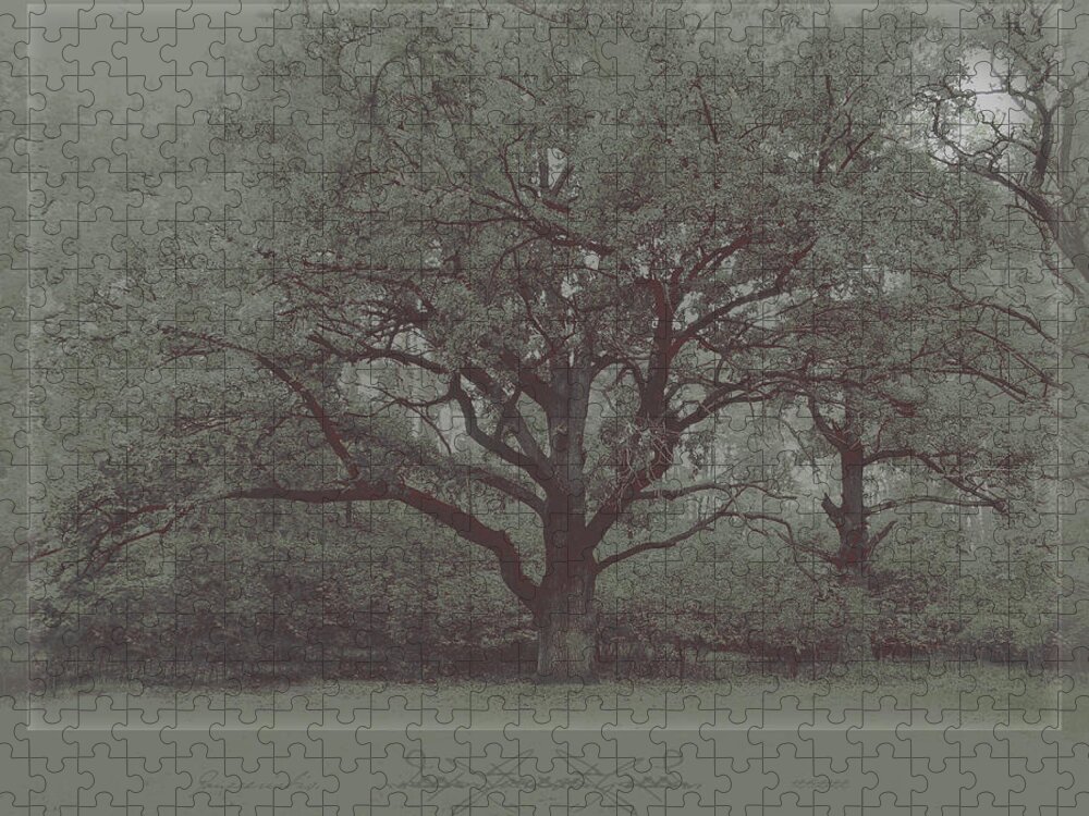 Landscape/# Tree# Panzzerirbis # Jigsaw Puzzle featuring the digital art Deep Forest Green. by Igor Panzzerirbis Pilshikov