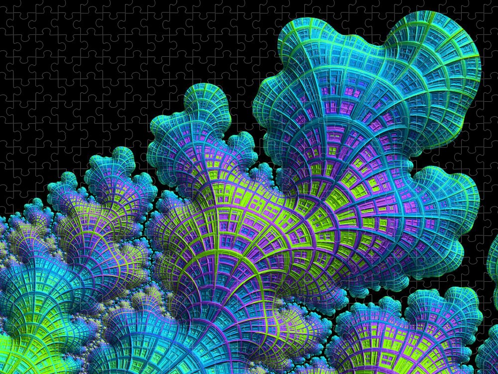 Deep Sea Coral Jigsaw Puzzle featuring the digital art Deep Sea Coral by Susan Maxwell Schmidt