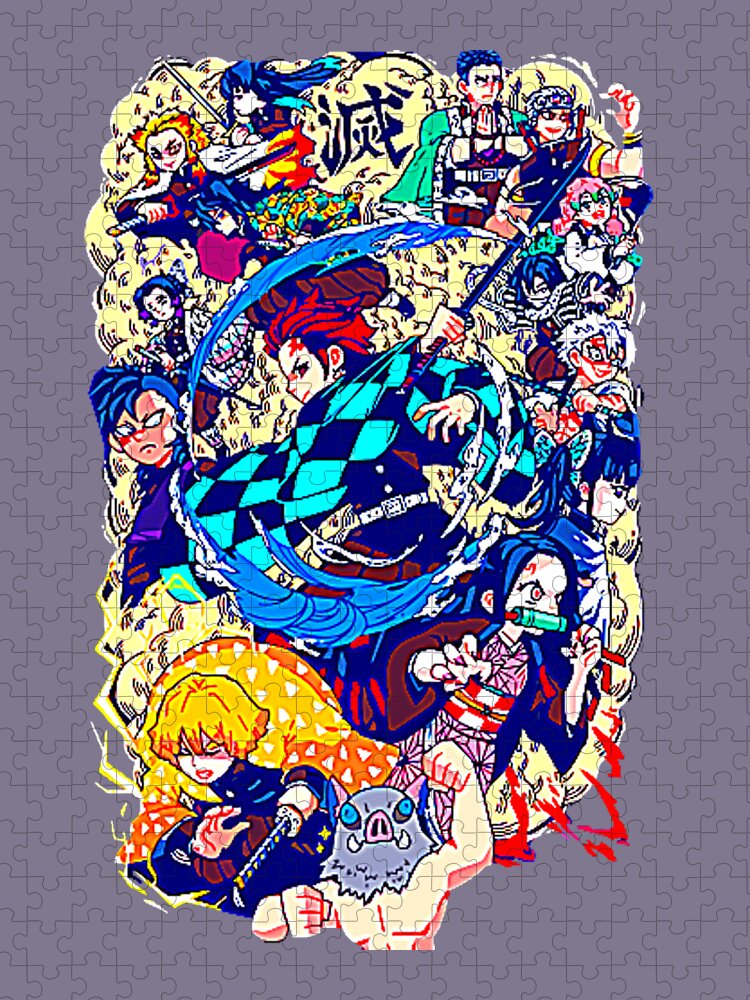 Demon Slayer Anime T Shirt Jigsaw Puzzle by Anime Art - Fine Art America