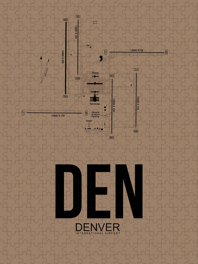 Denver Jigsaw Puzzle featuring the digital art Denver Art by Naxart Studio