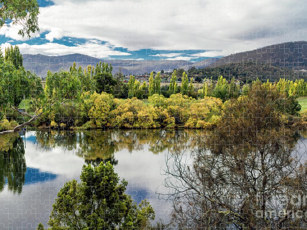 Autumn Jigsaw Puzzle featuring the photograph Derwent River, Tasmania, Australia by Elaine Teague
