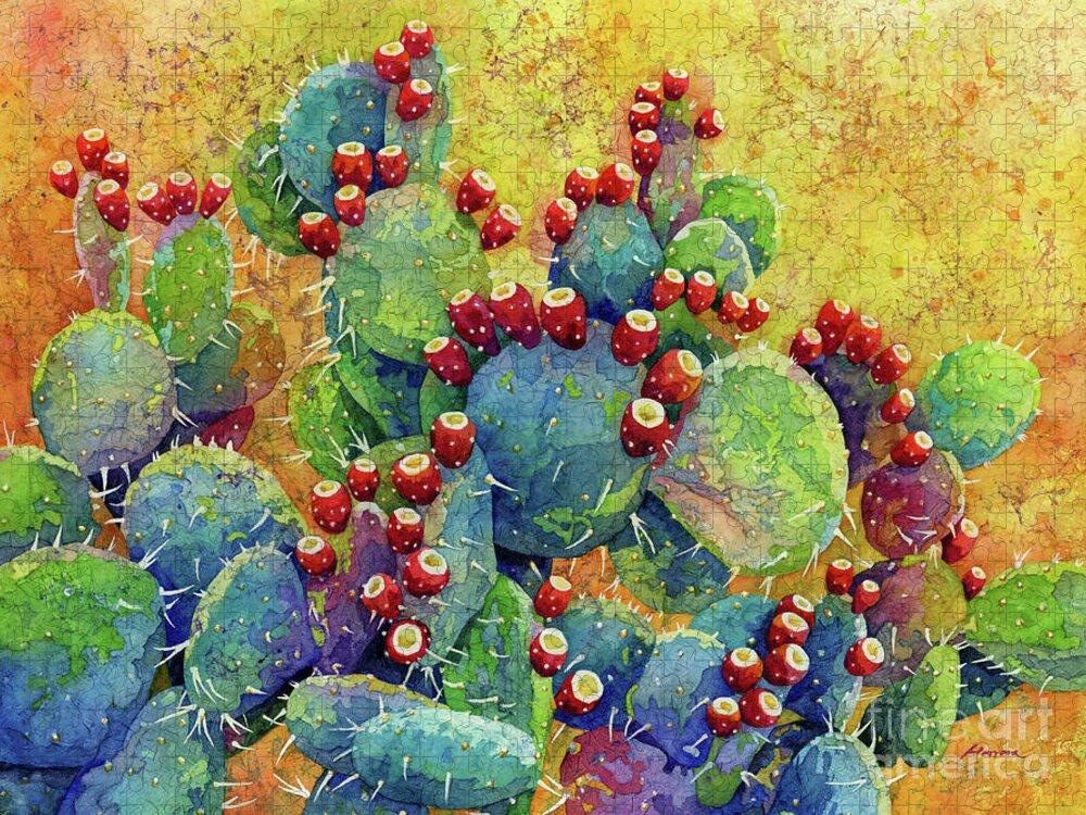Cactus Jigsaw Puzzle featuring the painting Desert Gems by Hailey E Herrera