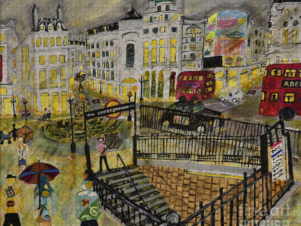 Contemporary Jigsaw Puzzle featuring the painting Desires in a Piccadilly by David Westwood