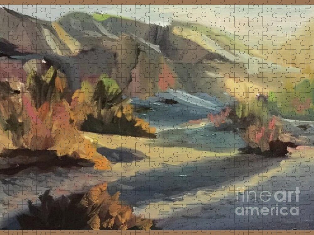 Morning Jigsaw Puzzle featuring the painting Dessert Dawn by Lori Ippolito