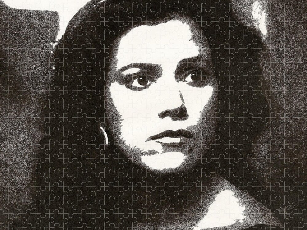 Portrait Jigsaw Puzzle featuring the drawing Detective Gina Calabrese by Mark Baranowski