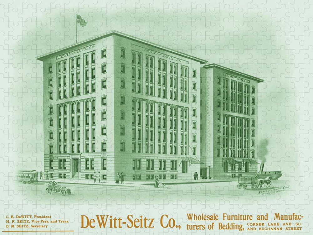 Duluth Jigsaw Puzzle featuring the drawing DeWitt Seitz Ad by Zenith City Press