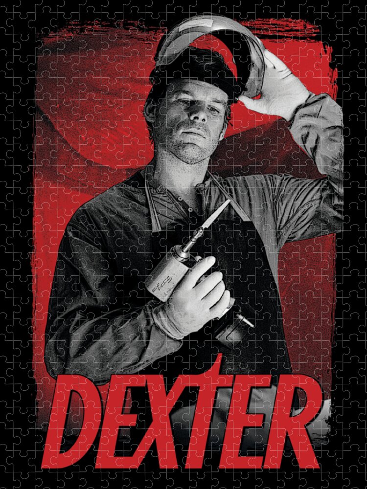 Dexter Jigsaw Puzzle featuring the digital art Dexter - See Saw by Carroll Koester