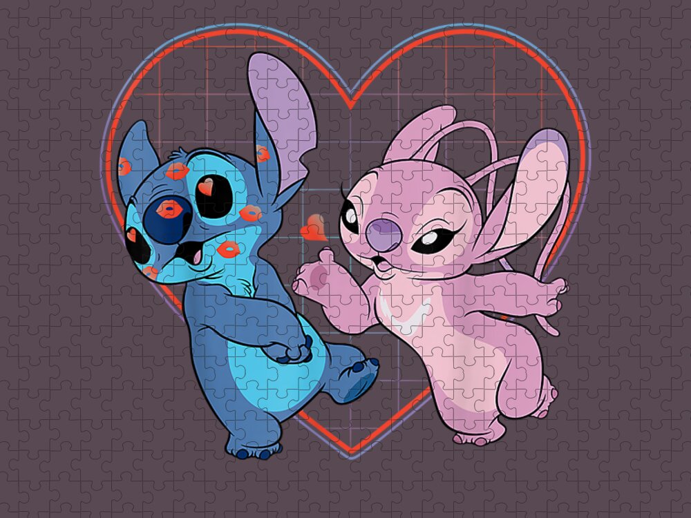 Disney Lilo and Stitch Angel Heart Kisses2 Jigsaw Puzzle by Leesed Judy -  Fine Art America