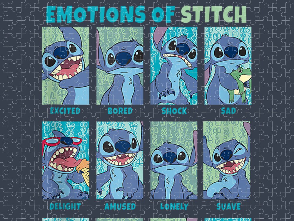 Disney Lilo Stitch Emotions Of Stitch Panels Jigsaw Puzzle by Fridah Romar  - Pixels Puzzles